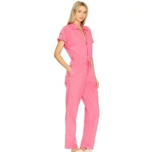 Pistola Jordan Jumpsuit Women XS Pink Punch Zip Front Short Sleeve Pant Romper